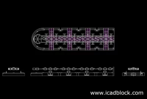 airport counter check-in DWG 2d model for AutoCAD