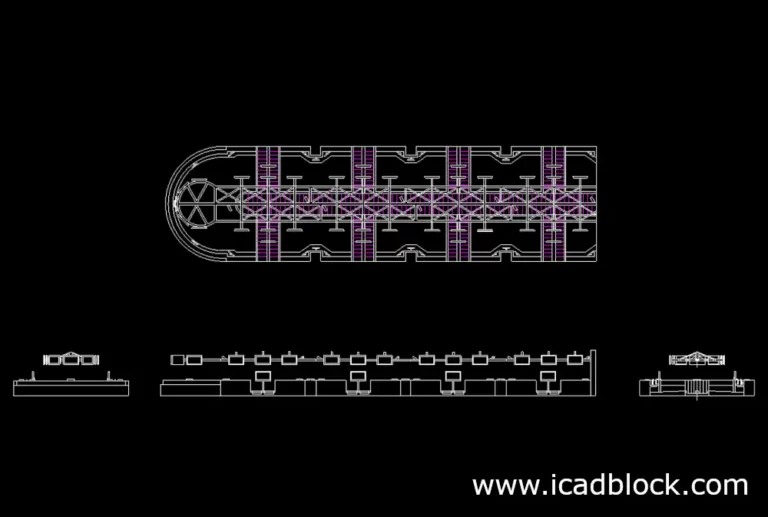 airport counter check-in dwg 2d model