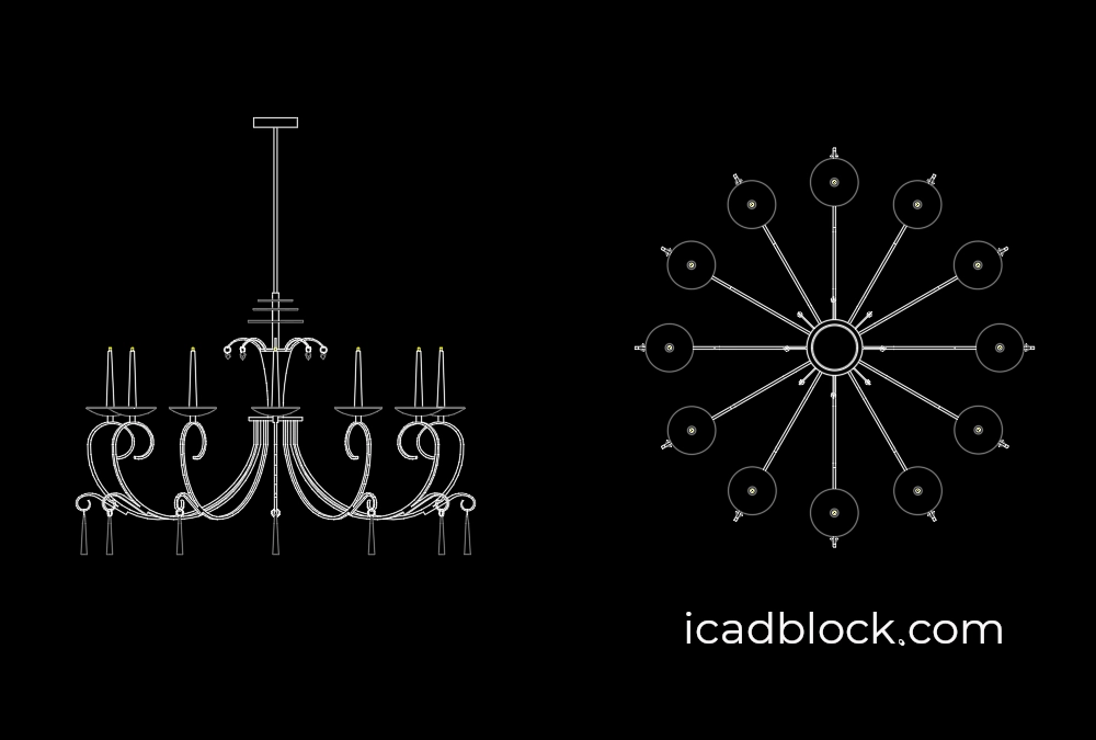 Antique Chandelier in AutoCAD