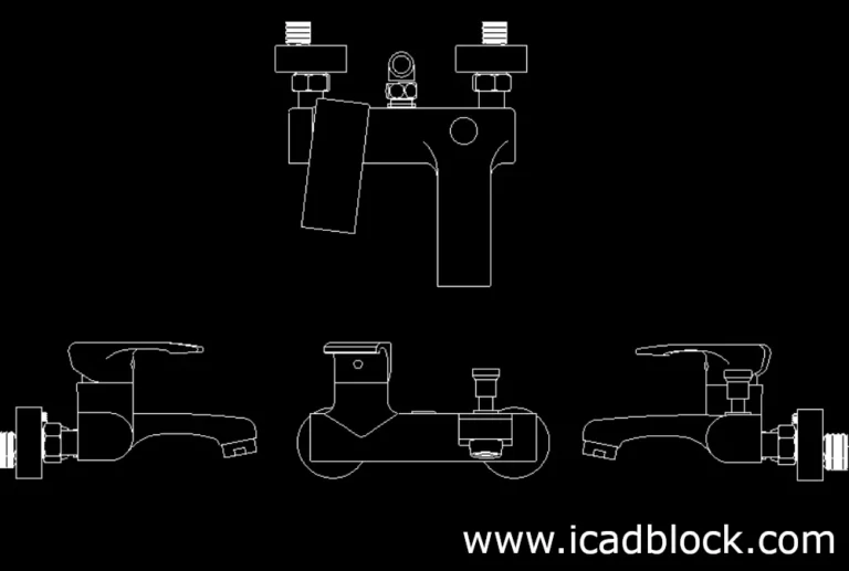 bathroom faucet dwg 2d model.webp