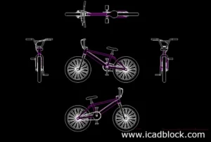 bicycle DWG 2d model for AutoCAD