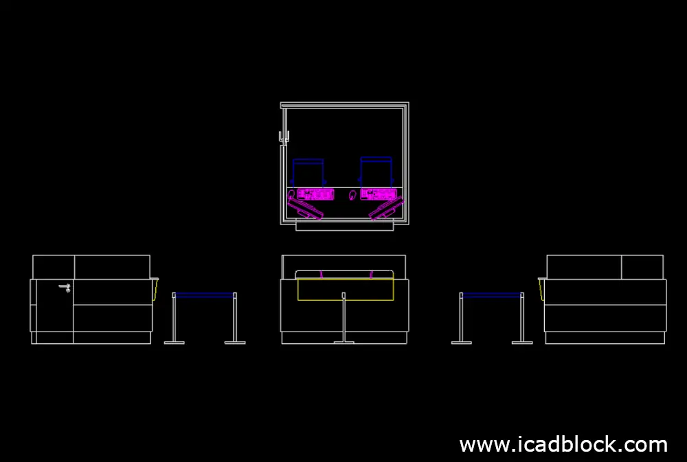 cash counter 2d model for autocad