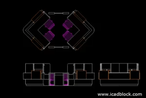 cash counter dwg 2d model