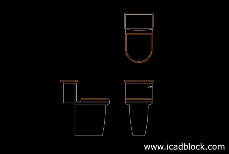 colored toilet autocad model