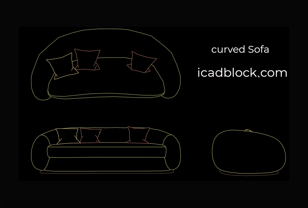 Sofa Curved 2d In Plan And