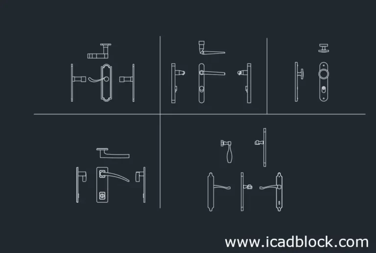 door handle dwg model package