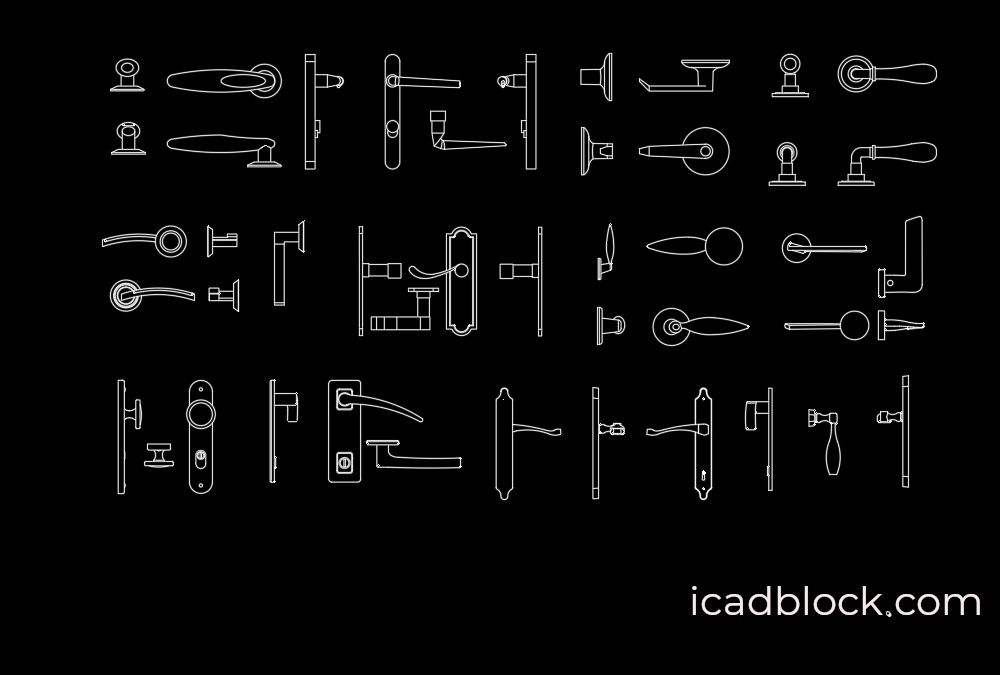 Door Handle CAD Block in DWG - iCADBLOCK