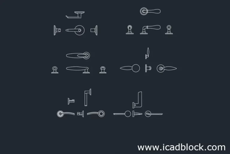 door knob cad block dwg model