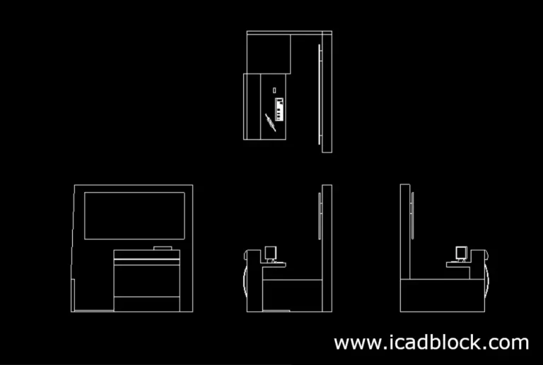 free counter check-in 2d dwg model