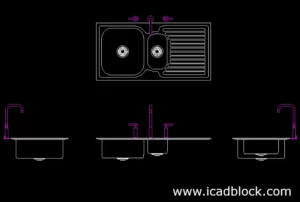 kitchen sink with tap DWG CAD Block - iCADBLOCK