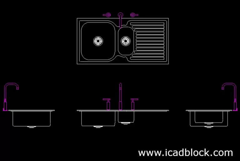 kitchen sink with tap dwg cad block