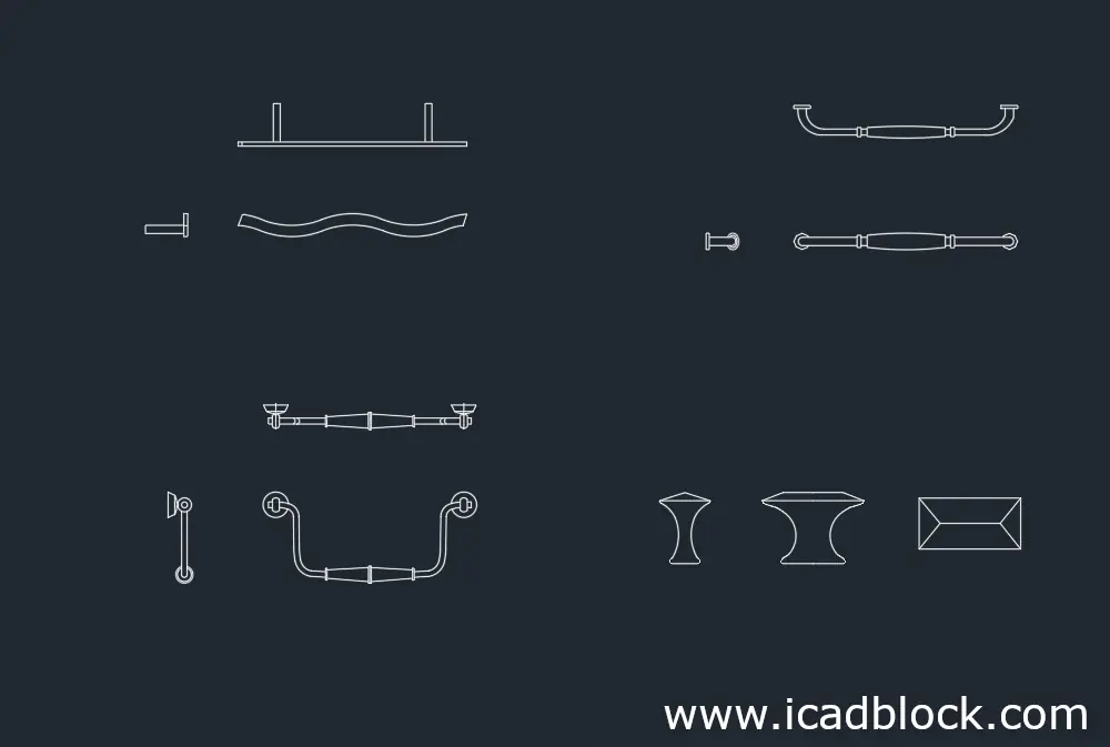 modern cabinet handle cad block