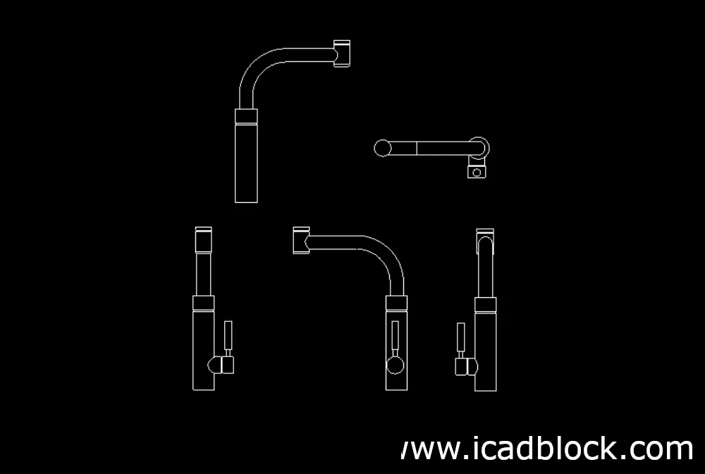 modern kitchen faucet cad block for autocad - dwg