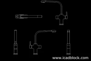 one handle kitchen faucet cad block