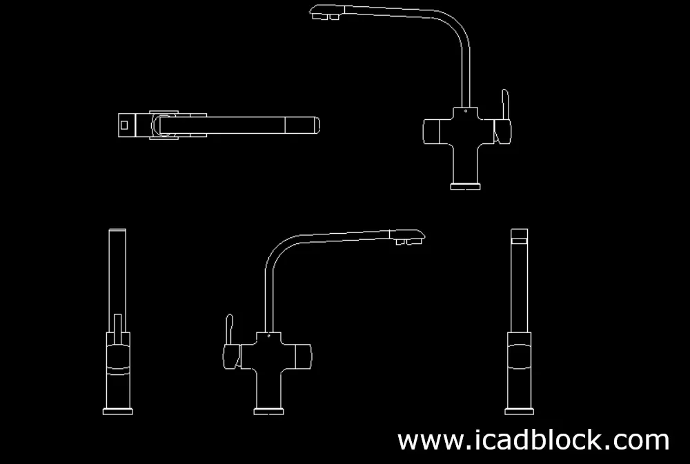 Bloque CAD de grifo de cocina