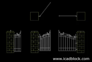 modelo 2d de puerta abierta
