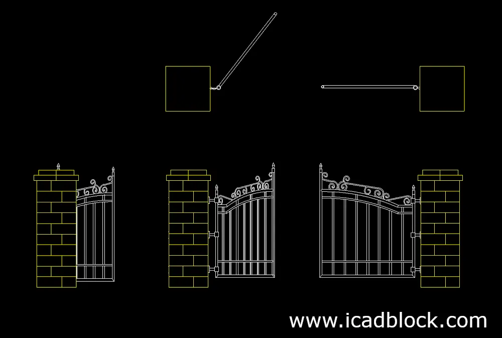 modelo 2d de puerta abierta