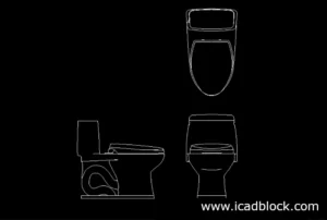 bloque CAD de inodoro redondo