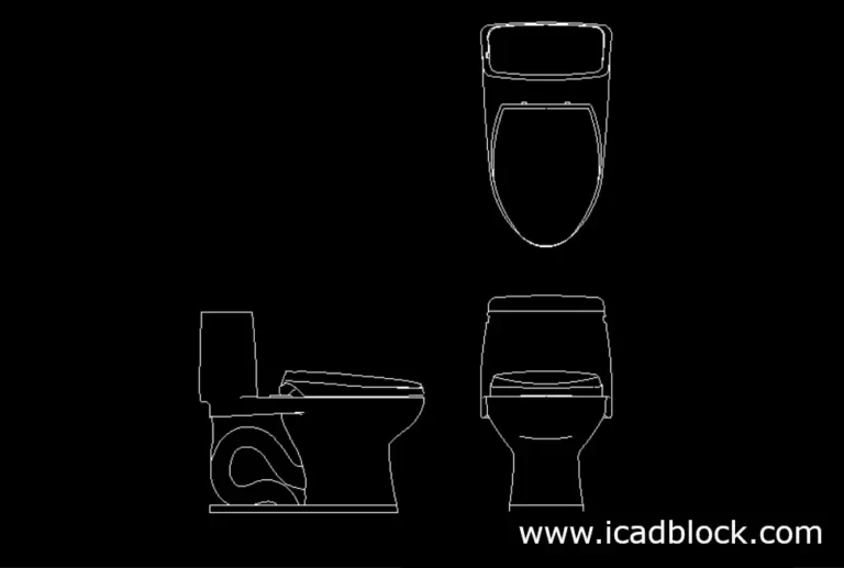 Toilet CAD Block in Plan and Elevation views - iCADBLOCK