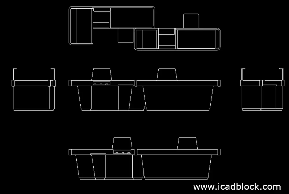 shopping center cash counter cad block