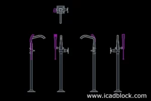 shower faucet cad block model