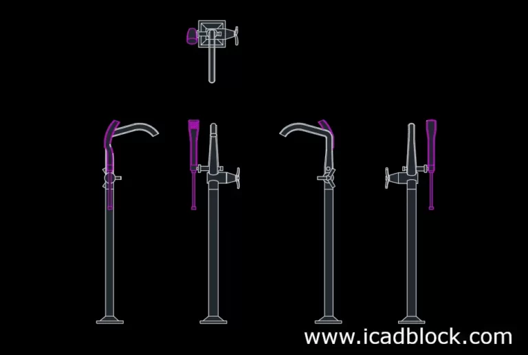 shower faucet cad block model