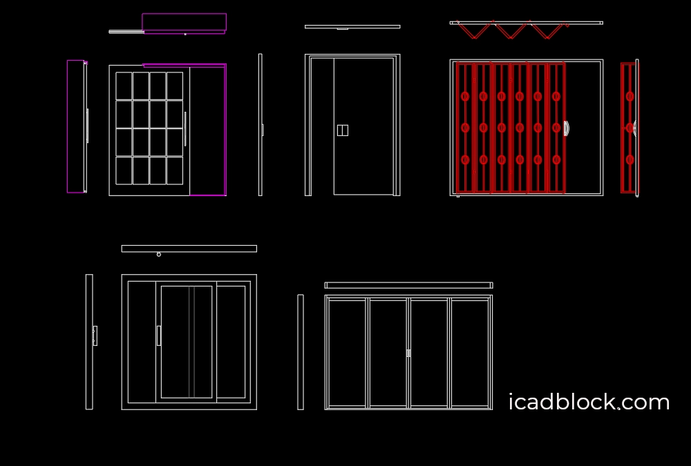 porte scorrevoli DWG in AutoCAD Raccolta