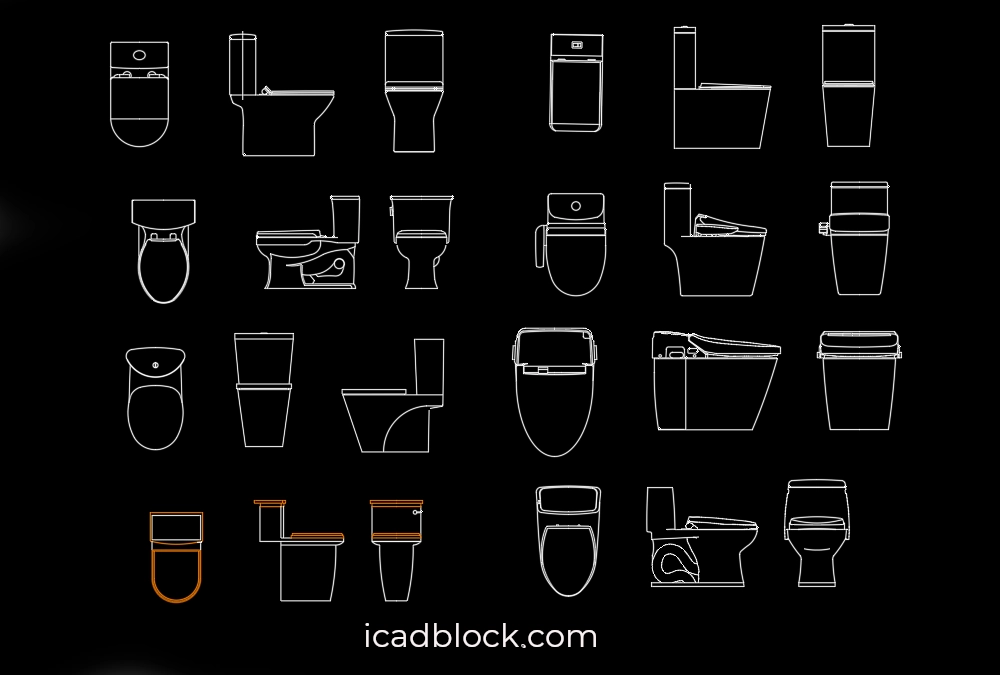 Toilet CAD Block collection