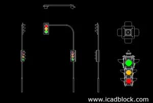 Traffic Light 2D CAD Block Free Download