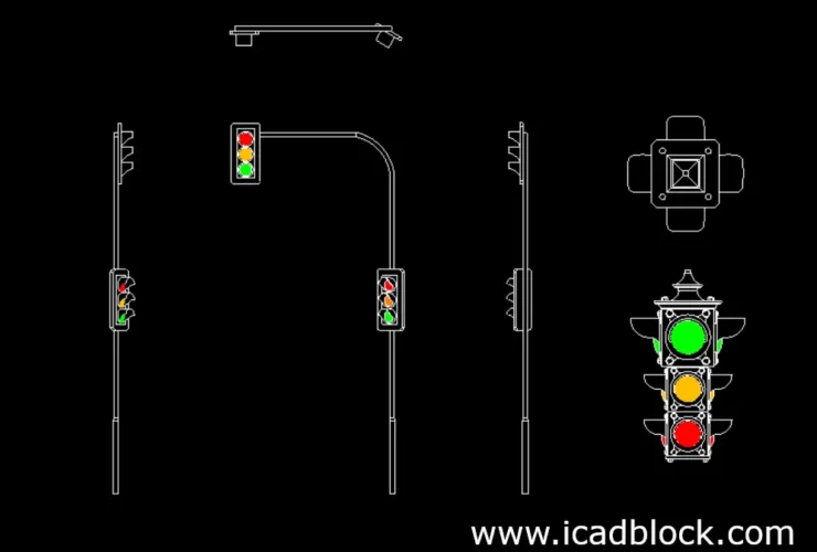 Traffic Light CAD Block Free Download