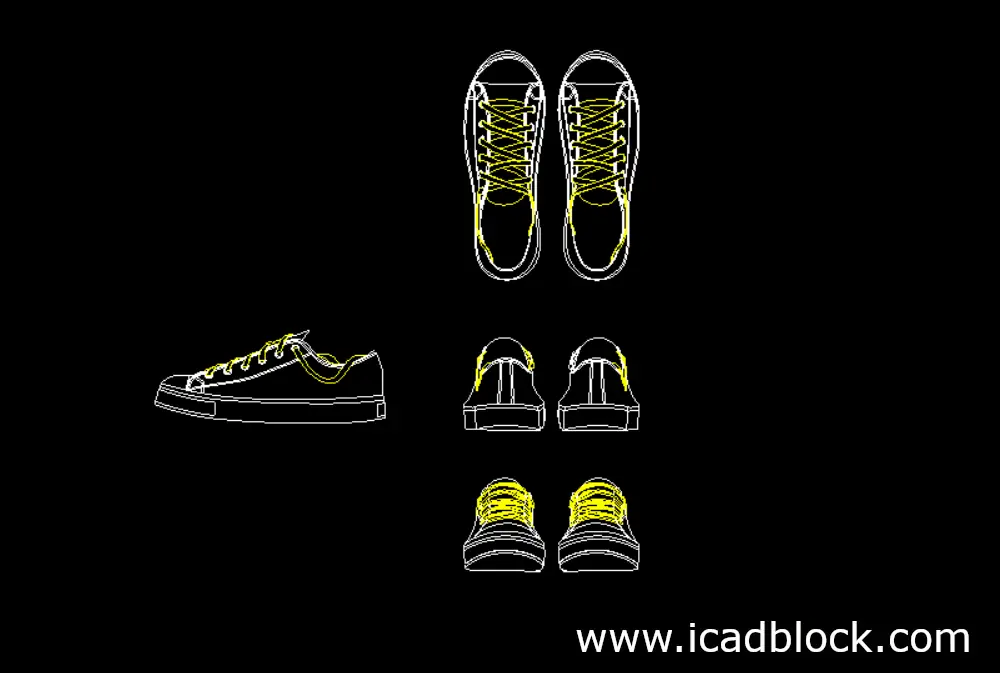Sneakers shoes dwg cad block download