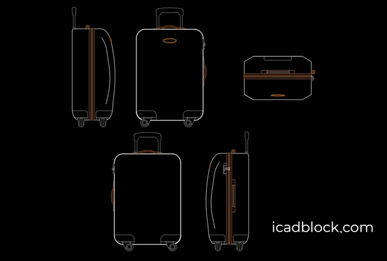 Rolling luggage CAD Block