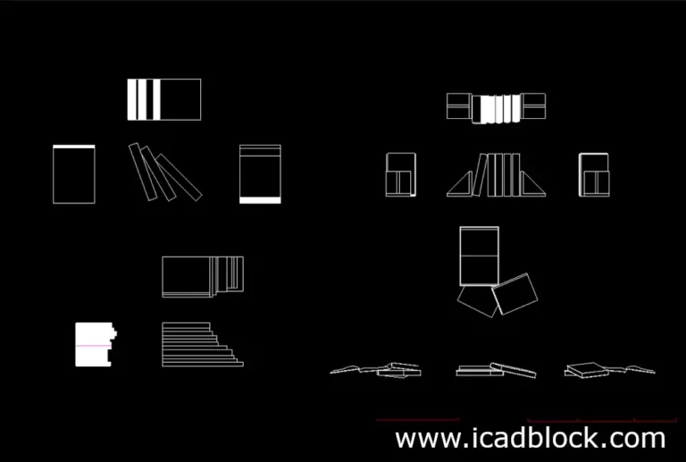 book drawing dwg cad block download