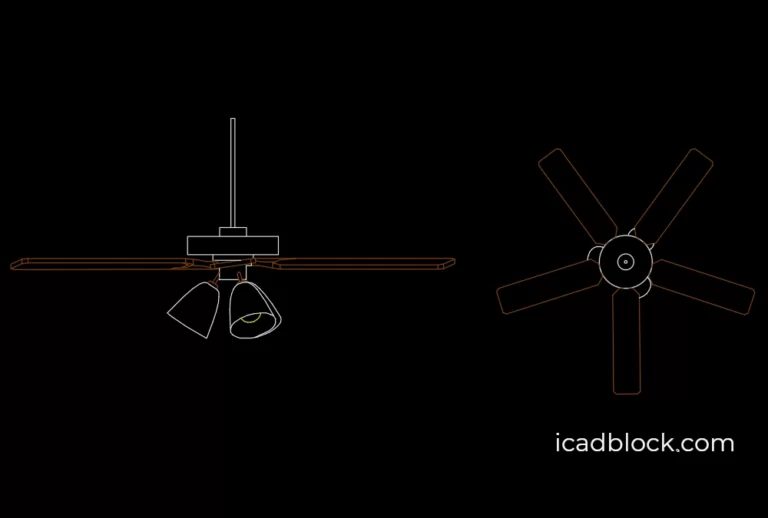 Ceiling fan with lights AutoCAD