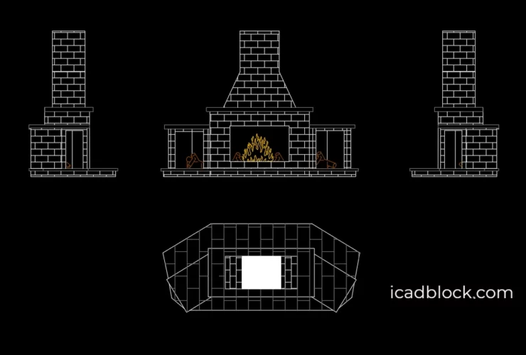 Fireplace CAD Block Collection in DWG iCADBLOCK