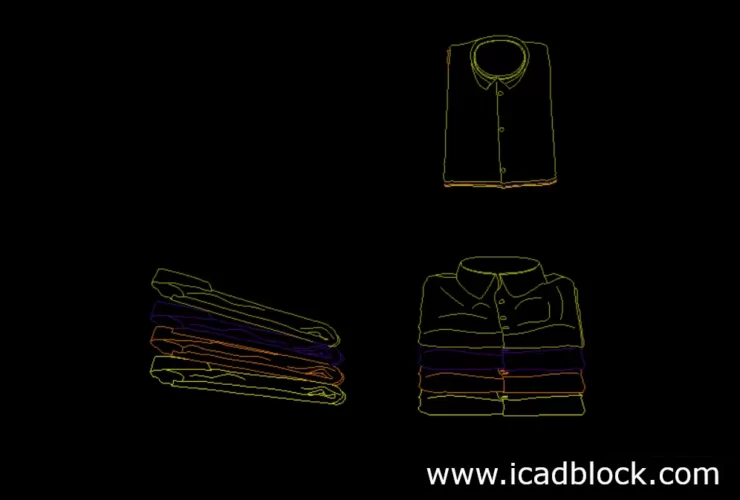 folded clothes free dwg model download