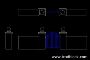 free Gate CAD Block download in DWG format