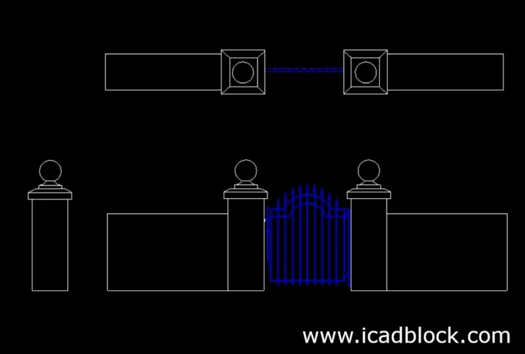 free Gate CAD Block download in dwg