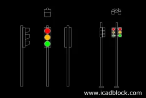 free traffic light 2d model for autocad
