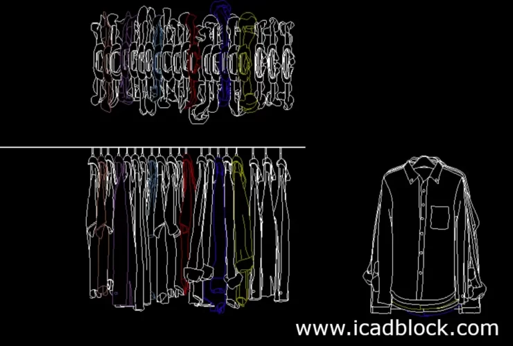 hanging clothes cad block for autocad