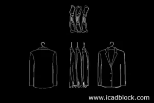 hanging jacket cad block 2d model in dwg format