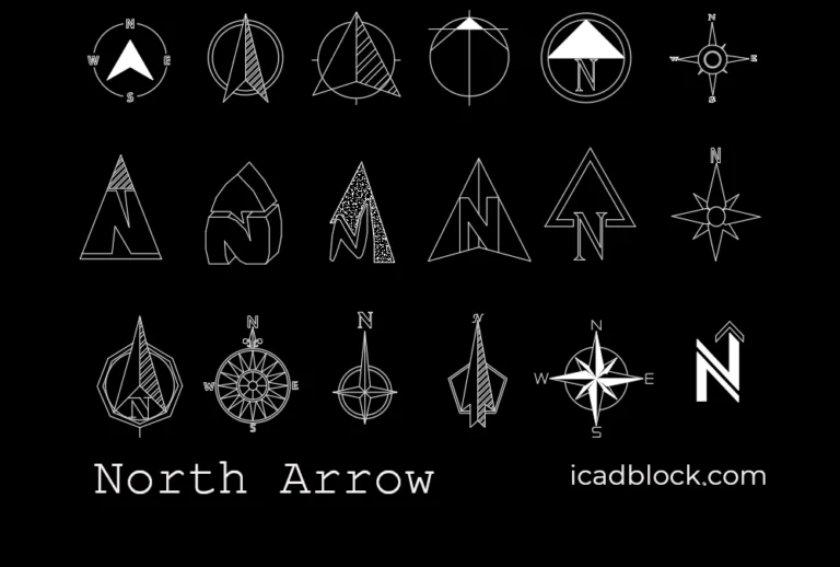 North arrow symbol CAD Block