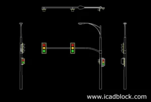 Traffic light DWG With Pedestrian Light, Download