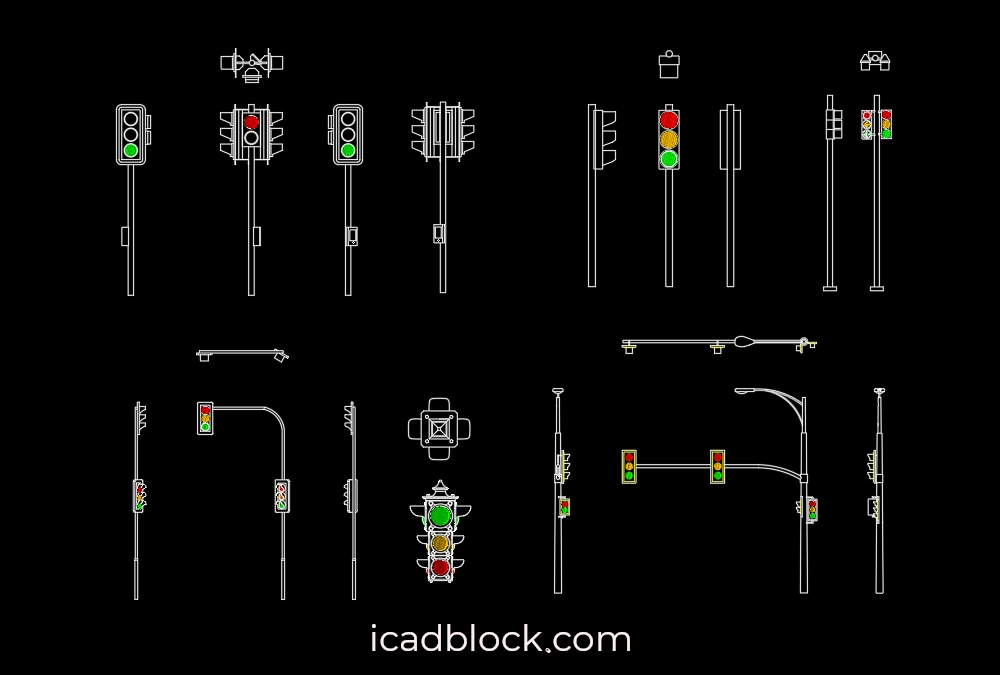 Traffic light CAD Block