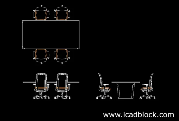 2d Conference Table CAD Block for Autocad
