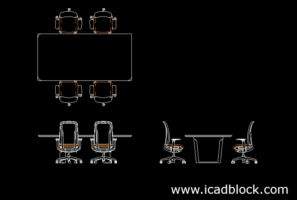 Bloque CAD de mesa de conferencias