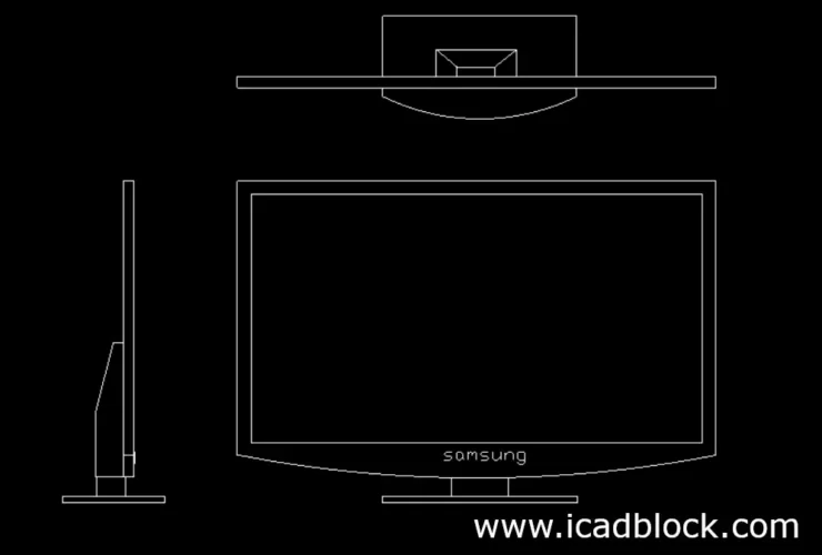 2d TV CAD Block Download for autocad - free