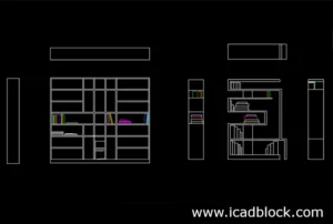 Bookcase DWG Model for Autocad Projects