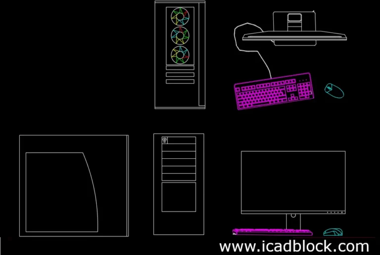 Computer DWG model for autocad