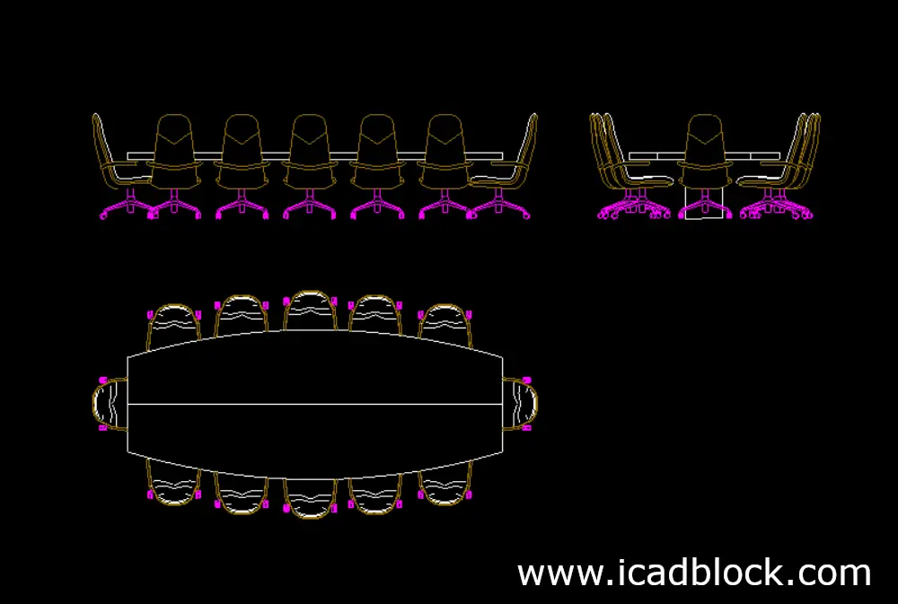 Conference Table DWG for Autocad